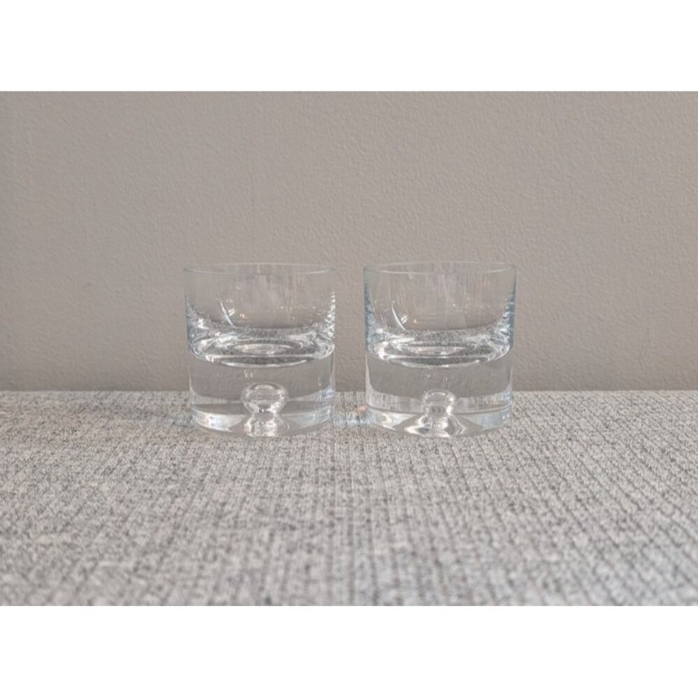 Krosno Short 2.5" Shot Glasses, Clear with Controlled Bubble, Set of 2 EUC - Picture 2 of 4